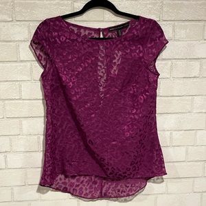NWT WhiteHouseBlackMarket Sangria Cheetah Print Top